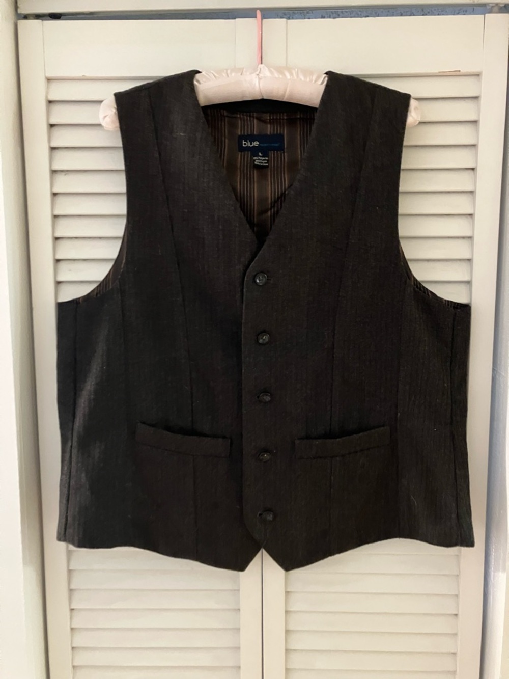 Blue by Pronto Uomo Fitted Striped Vest